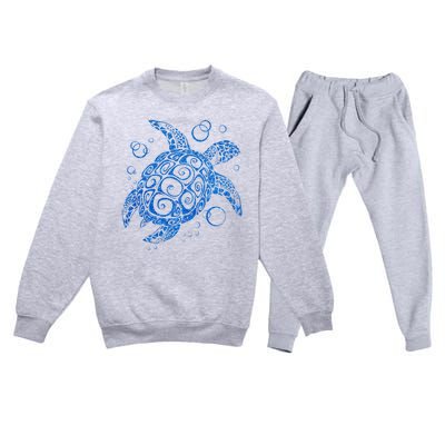 Sea Turtle Ocean Animals Premium Crewneck Sweatsuit Set