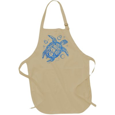 Sea Turtle Ocean Animals Full-Length Apron With Pockets