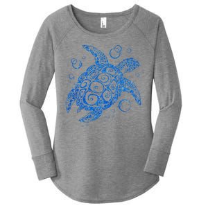 Sea Turtle Ocean Animals Women's Perfect Tri Tunic Long Sleeve Shirt