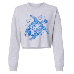 Sea Turtle Ocean Animals Cropped Pullover Crew