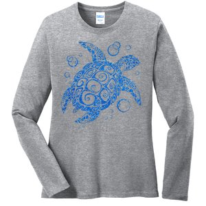 Sea Turtle Ocean Animals Ladies Long Sleeve Shirt