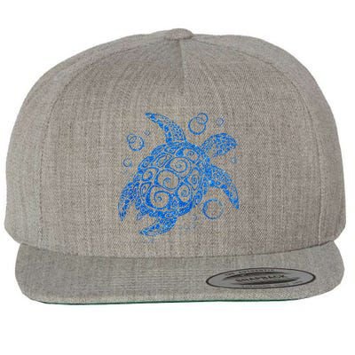 Sea Turtle Ocean Animals Wool Snapback Cap