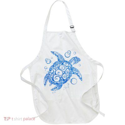 Sea Turtle Ocean Animals Full-Length Apron With Pockets