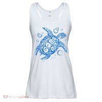 Sea Turtle Ocean Animals Ladies Essential Flowy Tank