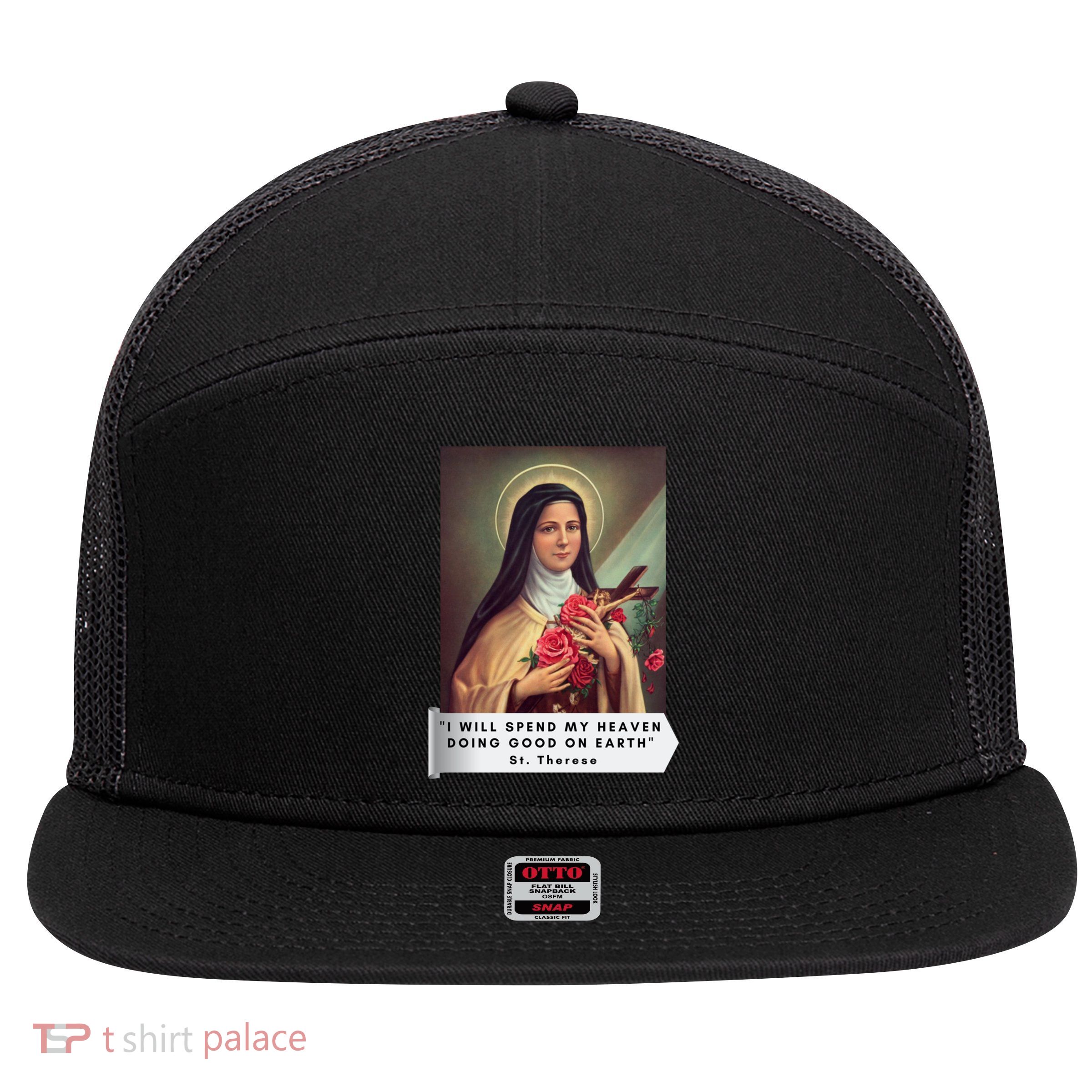 St Therese Of Lisieux Saint Therese Of Jesus Catholic Gift 7 Panel Mesh Trucker Snapback Hat