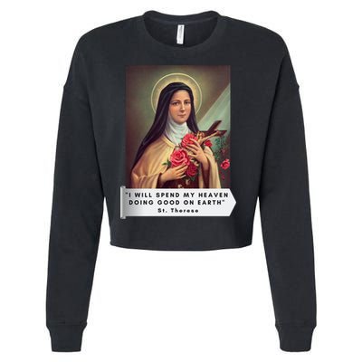 St Therese Of Lisieux Saint Therese Of Jesus Catholic Gift Cropped Pullover Crew