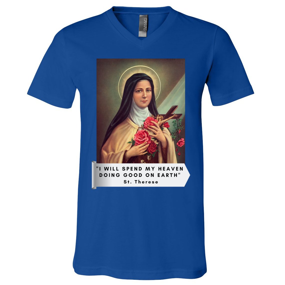 St Therese Of Lisieux Saint Therese Of Jesus Catholic Gift V-Neck T-Shirt