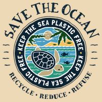 Save The Ocean Keep The Sea Plastic Free Turtle Scene Bag