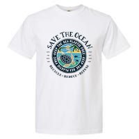 Save The Ocean Keep The Sea Plastic Free Turtle Scene Garment-Dyed Heavyweight T-Shirt