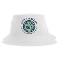 Save The Ocean Keep The Sea Plastic Free Turtle Scene Sustainable Bucket Hat
