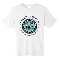 Save The Ocean Keep The Sea Plastic Free Turtle Scene Tall Fusion ChromaSoft Performance T-Shirt