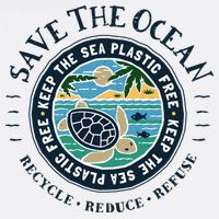 Save The Ocean Keep The Sea Plastic Free Turtle Scene Visor
