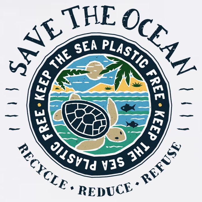 Save The Ocean Keep The Sea Plastic Free Turtle Scene Visor