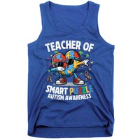 Sped Teacher Of Smart Puzzle Heart Dabbing Autism Awareness Gift Tank Top