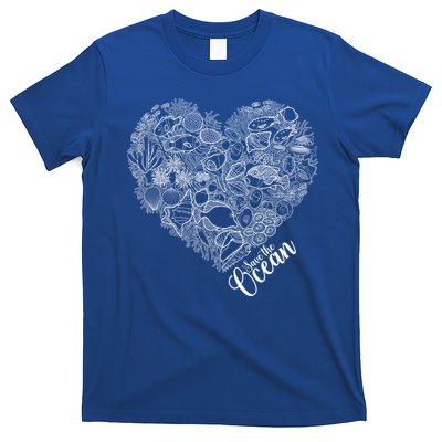 Save The Ocean Sea Love Heart Great Gift For Valentines Day T-Shirt
