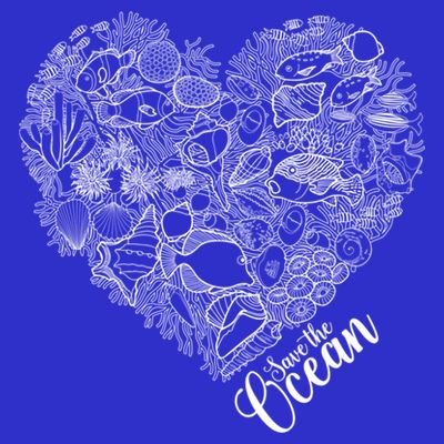 Save The Ocean Sea Love Heart Great Gift For Valentines Day T-Shirt