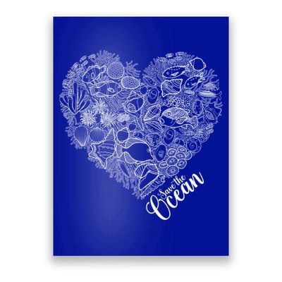 Save The Ocean Sea Love Heart Great Gift For Valentines Day Poster