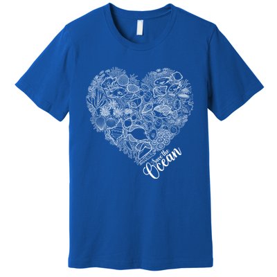 Save The Ocean Sea Love Heart Great Gift For Valentines Day Premium T-Shirt