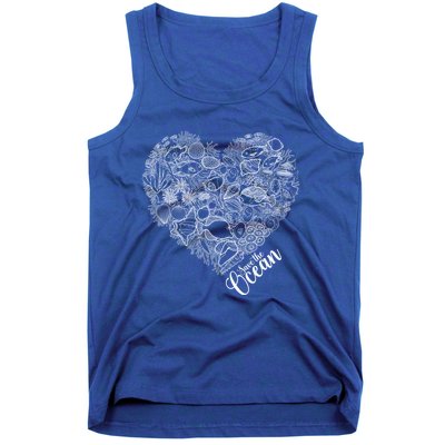 Save The Ocean Sea Love Heart Great Gift For Valentines Day Tank Top