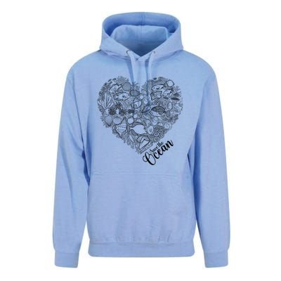 Save The Ocean Sea Love Heart Great Gift For Valentines Day Unisex Surf Hoodie