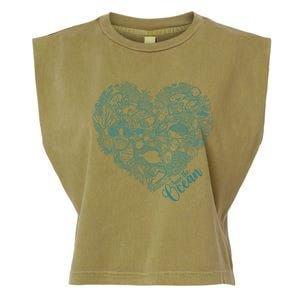 Save The Ocean Sea Love Heart Gift Garment-Dyed Women's Muscle Tee