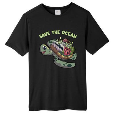 Save The Ocean Sea Turtle Coral Reef Marine Environtal Gift Tall Fusion ChromaSoft Performance T-Shirt