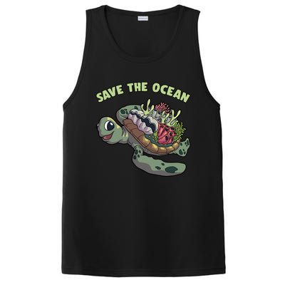 Save The Ocean Sea Turtle Coral Reef Marine Environtal Gift PosiCharge Competitor Tank