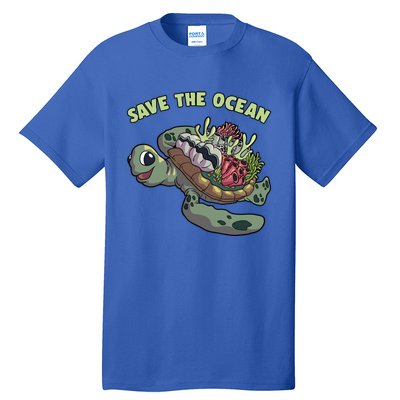 Save The Ocean Sea Turtle Coral Reef Marine Environtal Gift Tall T-Shirt