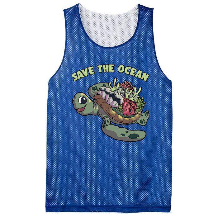 Save The Ocean Sea Turtle Coral Reef Marine Environtal Gift Mesh Reversible Basketball Jersey Tank