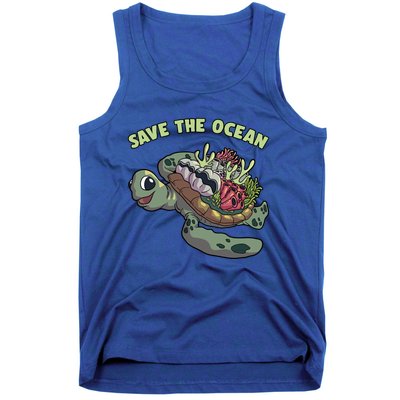 Save The Ocean Sea Turtle Coral Reef Marine Environtal Gift Tank Top