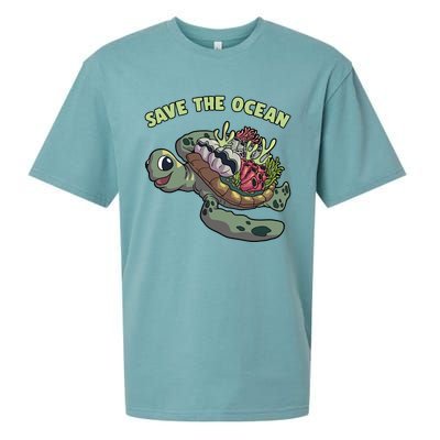 Save The Ocean Sea Turtle Coral Reef Marine Environtal Gift Sueded Cloud Jersey T-Shirt