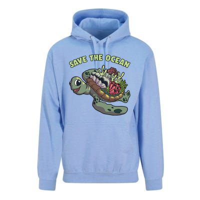 Save The Ocean Sea Turtle Coral Reef Marine Environtal Gift Unisex Surf Hoodie