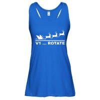 Santa Take Off Funny Pilot Airplane Christmas Gift Ladies Essential Flowy Tank