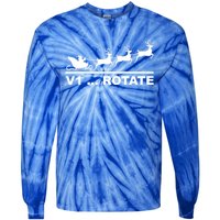 Santa Take Off Funny Pilot Airplane Christmas Gift Tie-Dye Long Sleeve Shirt