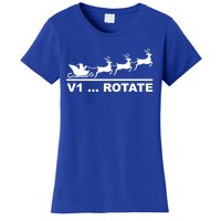 Santa Take Off Funny Pilot Airplane Christmas Gift Women's T-Shirt