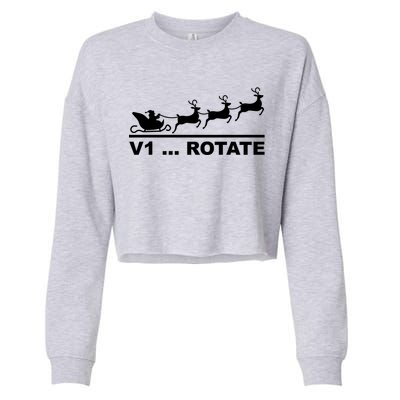 Santa Take Off Funny Pilot Airplane Christmas Gift Cropped Pullover Crew