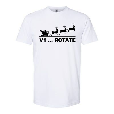 Santa Take Off Funny Pilot Airplane Christmas Gift Softstyle CVC T-Shirt