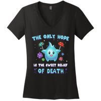 Star The Only Hope Is The Sweet Relief Of Death Luma Star Women's V-Neck T-Shirt