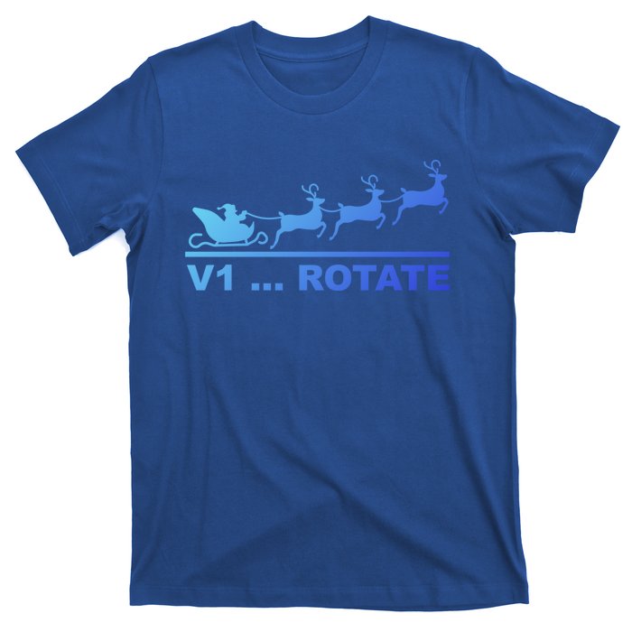 Santa Take Off Funny Pilot Airplane Christmas Gift T-Shirt