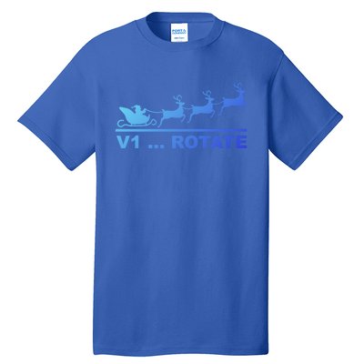 Santa Take Off Funny Pilot Airplane Christmas Gift Tall T-Shirt