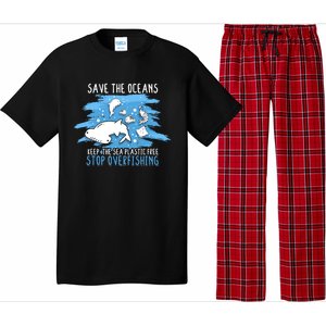 Save The Oceans Keep Sea Plastic Free Earth Recycle Great Gift Pajama Set