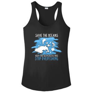 Save The Oceans Keep Sea Plastic Free Earth Recycle Great Gift Ladies PosiCharge Competitor Racerback Tank