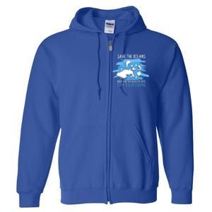 Save The Oceans Keep Sea Plastic Free Earth Recycle Great Gift Full Zip Hoodie