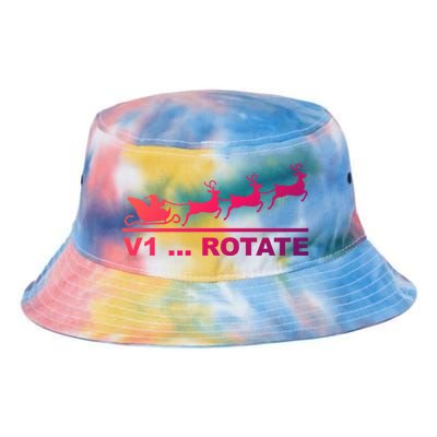 Santa Take Off Funny Pilot Airplane Christmas Gift Tie Dye Newport Bucket Hat