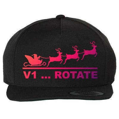 Santa Take Off Funny Pilot Airplane Christmas Gift Wool Snapback Cap