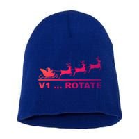 Santa Take Off Funny Pilot Airplane Christmas Gift Short Acrylic Beanie