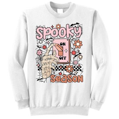 Spooky Turn Off Turn On Season Skeleton Hand Funny Halloween Sweatshirt