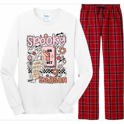 Spooky Turn Off Turn On Season Skeleton Hand Funny Halloween Long Sleeve Pajama Set