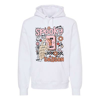 Spooky Turn Off Turn On Season Skeleton Hand Funny Halloween Premium Hoodie