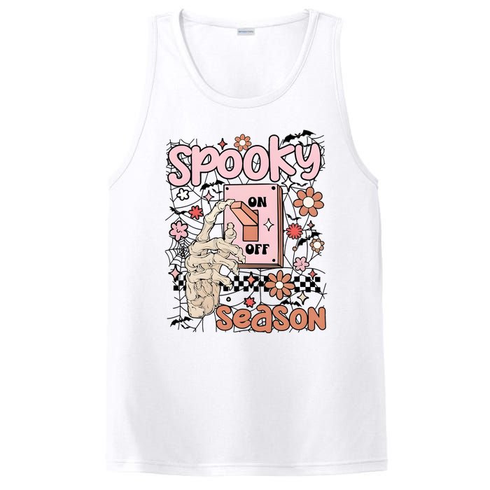 Spooky Turn Off Turn On Season Skeleton Hand Funny Halloween PosiCharge Competitor Tank